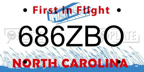 686ZBO North Carolina License Plate