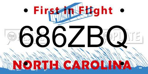 686ZBQ North Carolina License Plate