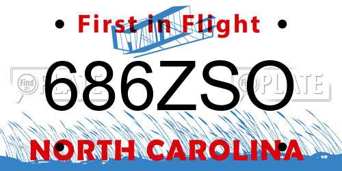 686ZSO North Carolina License Plate