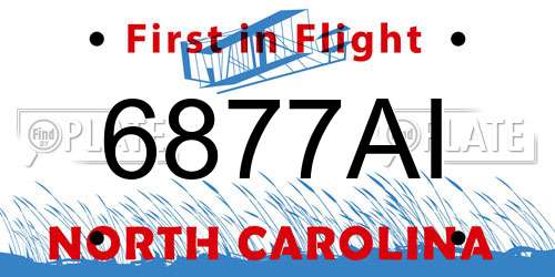 6877AI North Carolina License Plate
