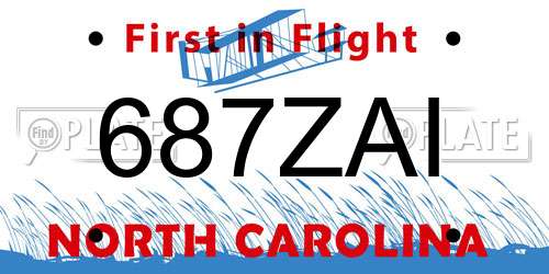 687ZAI North Carolina License Plate