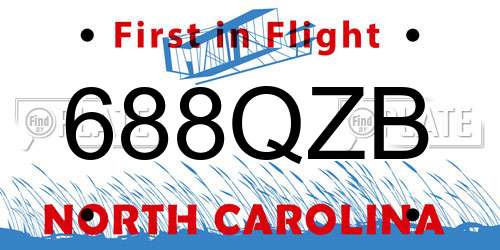 688QZB North Carolina License Plate