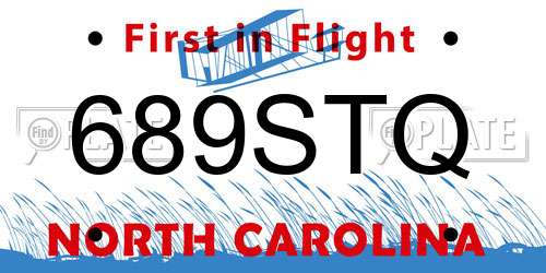 689STQ North Carolina License Plate