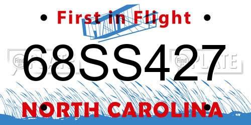 68SS427 North Carolina License Plate