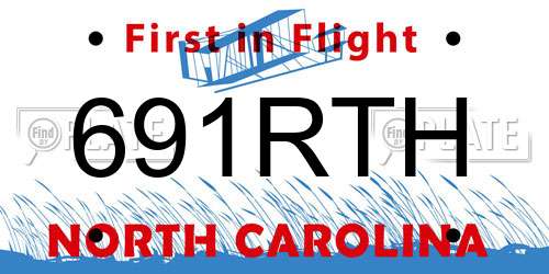 691RTH North Carolina License Plate
