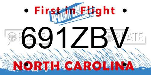 691ZBV North Carolina License Plate