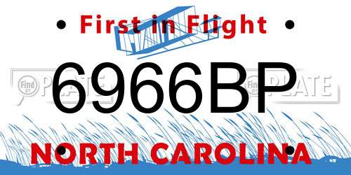 6966BP North Carolina License Plate