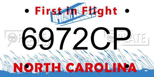6972CP North Carolina License Plate