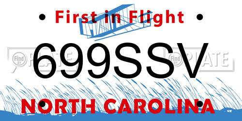 699SSV North Carolina License Plate