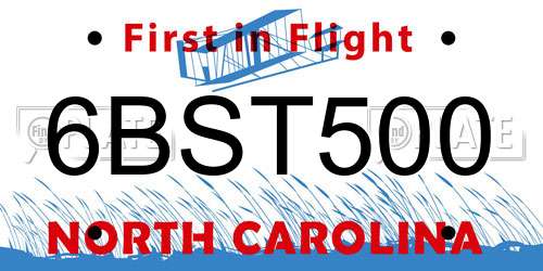 6BST500 North Carolina License Plate