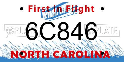 6C846 North Carolina License Plate
