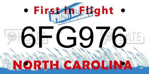6FG976 North Carolina License Plate