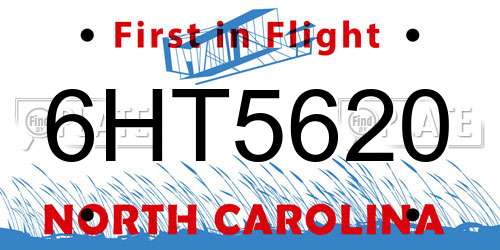 6HT5620 North Carolina License Plate