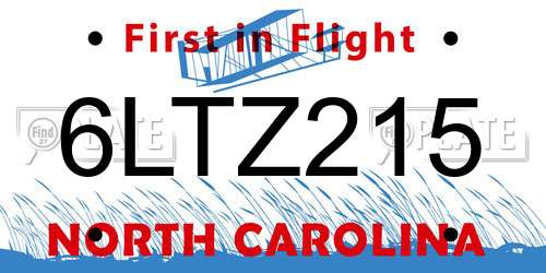 6LTZ215 North Carolina License Plate