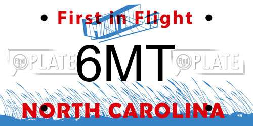 6MT North Carolina License Plate