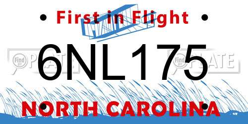 6NL175 North Carolina License Plate