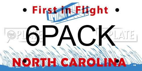 6PACK North Carolina License Plate