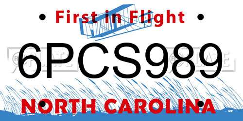 6PCS989 North Carolina License Plate