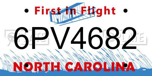 6PV4682 North Carolina License Plate