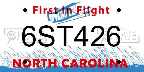 6ST426 North Carolina License Plate