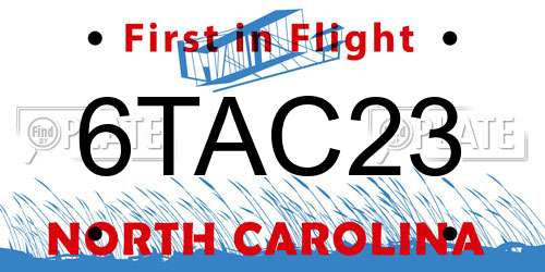 6TAC23 North Carolina License Plate