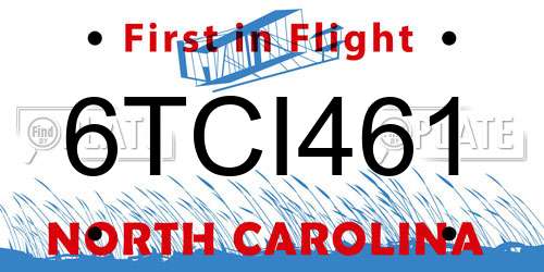 6TCI461 North Carolina License Plate
