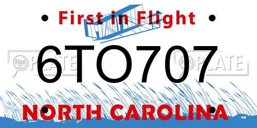 6TO707 North Carolina License Plate