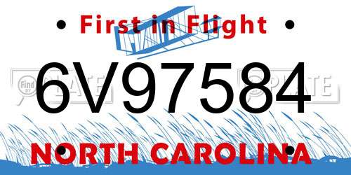 6V97584 North Carolina License Plate