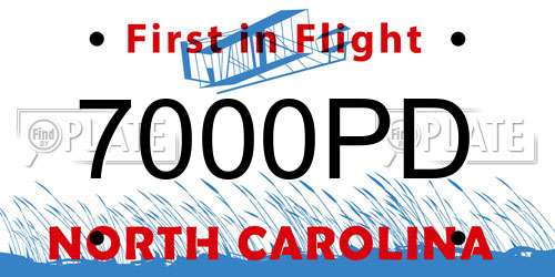 7000PD North Carolina License Plate
