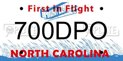 700DPO North Carolina License Plate