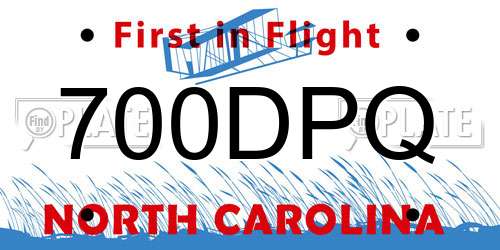 700DPQ North Carolina License Plate