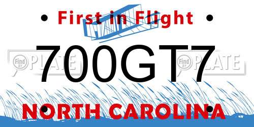 700GT7 North Carolina License Plate