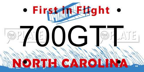 700GTT North Carolina License Plate