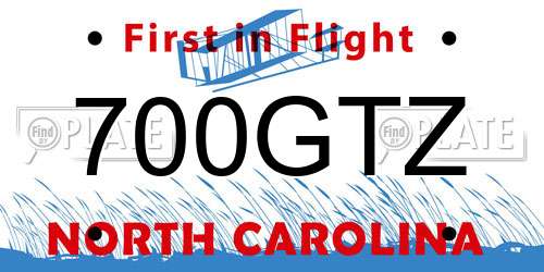 700GTZ North Carolina License Plate