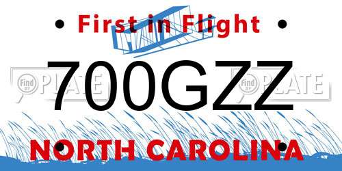 700GZZ North Carolina License Plate