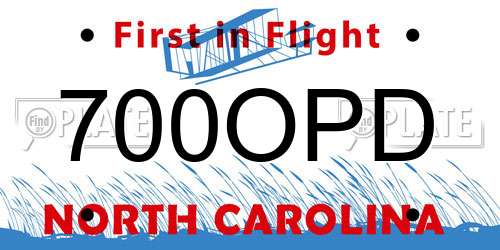 700OPD North Carolina License Plate