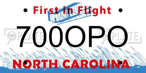 700OPO North Carolina License Plate