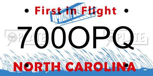 700OPQ North Carolina License Plate