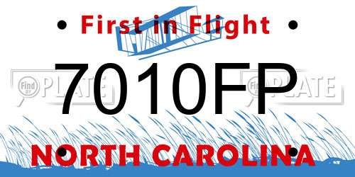 7010FP North Carolina License Plate