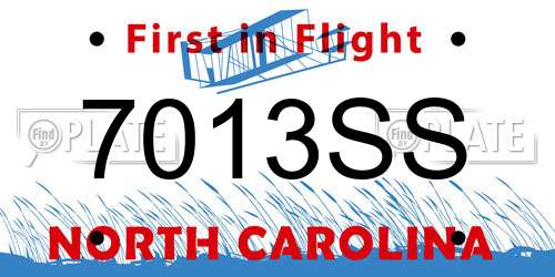 7013SS North Carolina License Plate