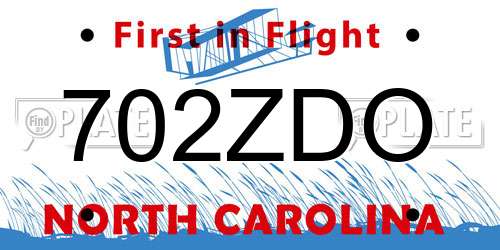 702ZDO North Carolina License Plate
