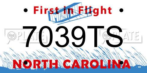 7039TS North Carolina License Plate