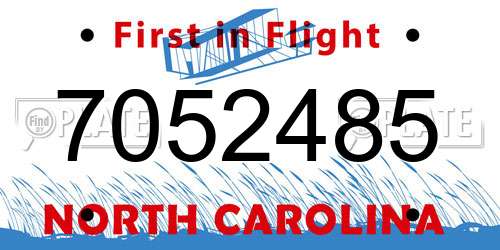 7052485 North Carolina License Plate
