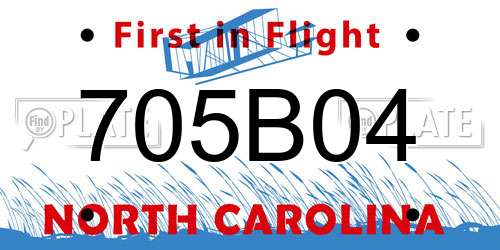 705B04 North Carolina License Plate