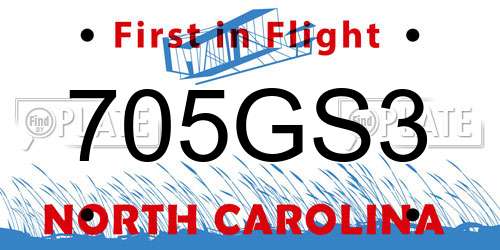 705GS3 North Carolina License Plate