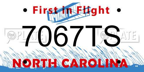 7067TS North Carolina License Plate