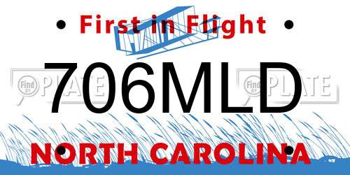706MLD North Carolina License Plate