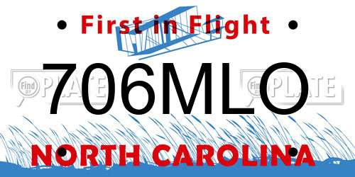 706MLO North Carolina License Plate
