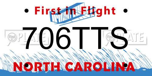 706TTS North Carolina License Plate