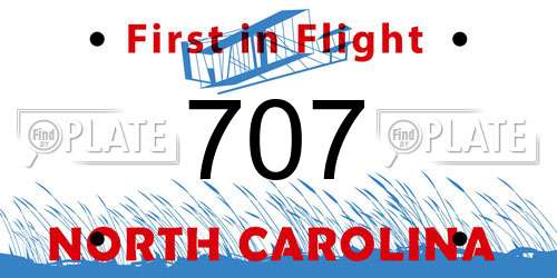 707 North Carolina License Plate